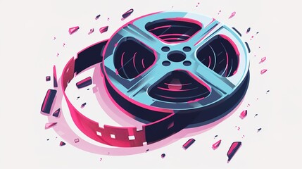 Wall Mural - film reel symbol