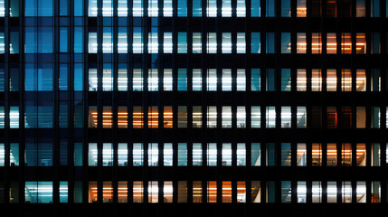 Sticker - Illuminated Office Windows in Modern Building