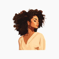 Wall Mural - Stylish woman with curly hair