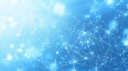 Abstract blue technology background with connection lines and dots