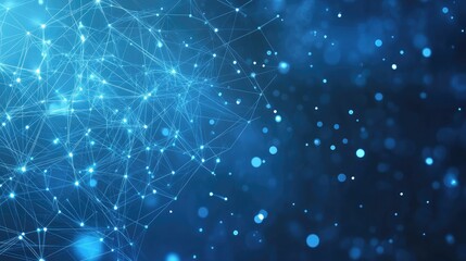 Abstract blue technology background with connection lines and dots