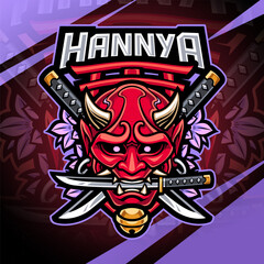 Canvas Print - Hannya head esport mascot logo design