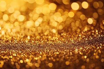 Poster - Golden glitter bokeh background. Perfect for adding a festive and glamorous touch to your designs.