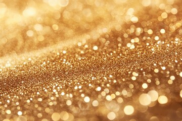 Sticker - Golden glitter background with blurred lights. Perfect for festive designs, celebrations, and adding a touch of sparkle to your projects.