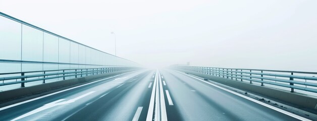 Canvas Print - Misty Road Vanishing into the Horizon