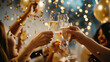 © Mikhail - Vibrant New Year's Eve party with champagne toast and confetti
