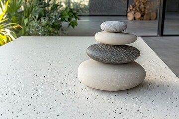 Wall Mural - Zen stones balance harmony in modern interior