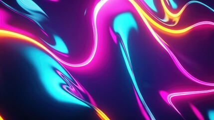 Neon abstract patterns pulsating with energy