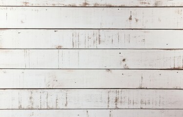 Wall Mural - Distressed White Shiplap Background with Weathered Wood Texture in Light Brown Tones, Rustic Farmhouse Style, Featuring Painted and Weathered Appearance