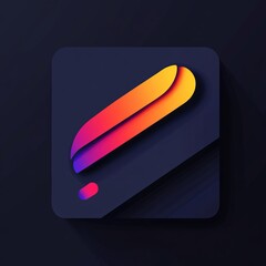 Poster - Abstract graphic of a colorful gradient shape within a square.