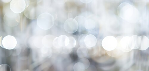 Canvas Print - Abstract Silver Bokeh Lights Background