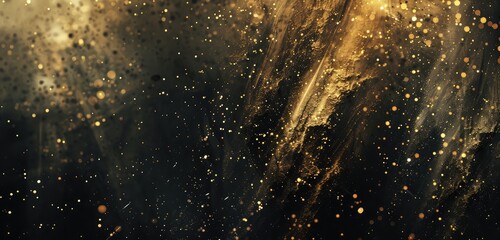 Wall Mural - Abstract Golden Sparkles with Light Effects