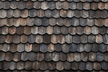 Processed collage of rustic barn roof shingles surface texture. Background for banner, backdrop