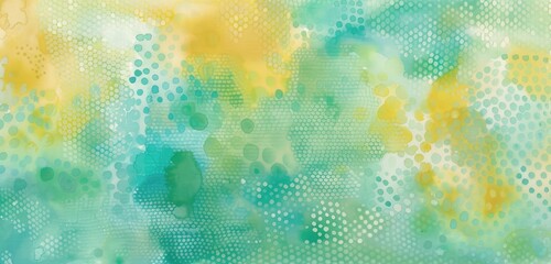 Sticker - Abstract Aqua Tones Dot Watercolor Backdrop