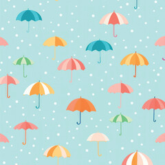 Wall Mural - Colorful umbrellas seamless pattern