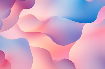 Wall Mural - Abstract shapes in motion, with pink and blue colors