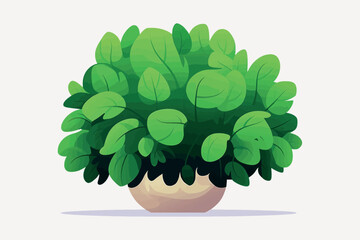 Canvas Print - Lush green potted plant illustration