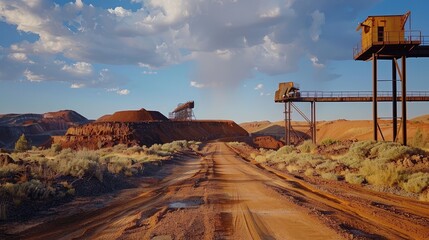 Desert Mining Landscape Under Vast Sky