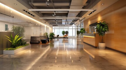 Sticker - Modern Office Lobby with Natural Light