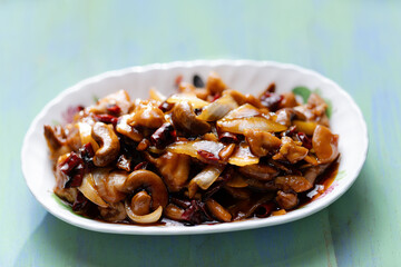 Wall Mural - traditional chinese cuisine kung pao chicken