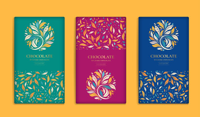luxury packaging design of chocolate bars. vintage vector ornament template. elegant, classic elemen
