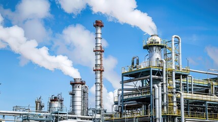 Poster - Industrial Plant with Smoking Chimneys