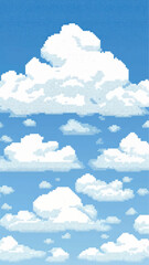 Poster - Pixelated clouds in blue sky