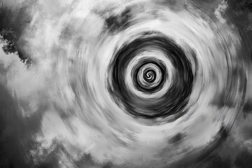 Wall Mural - Abstract monochrome swirl painting evoking mystery