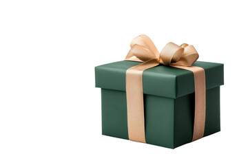 A beautifully wrapped green gift box with a stylish ribbon, perfect for any occasion or celebration.