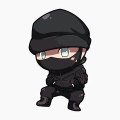 Poster - Cute ninja cartoon character