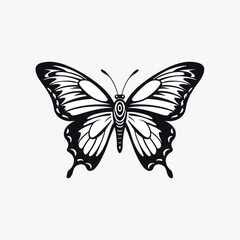 Poster - Elegant black butterfly illustration