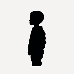 Canvas Print - Silhouette child profile side view