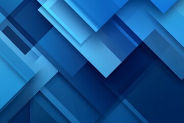 modern abstract blue background design with layers of textured white transparent material in triangle diamond and squares shapes in random geometric pattern