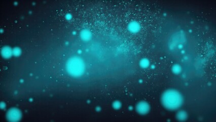 Wall Mural - Dark Cyan and glow particle abstract background