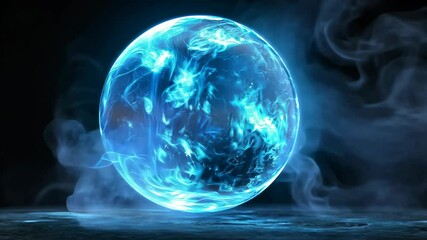 Poster - Discover the enchanting world of blue magical glowing powder swirling in mid-air at sunset