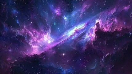 Wall Mural - nebula space galacy ethereal with vibrant colors and swirling patterns universe