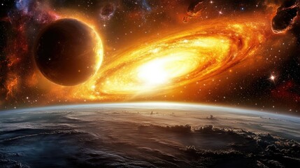 Wall Mural - galaxy space background cosmos univers ethereal nebula with vibrant colors and swirling patterns