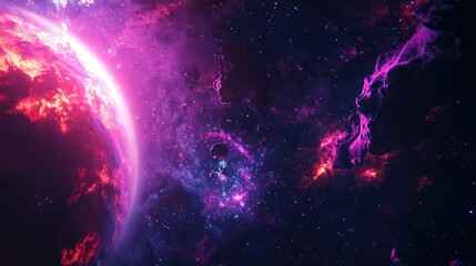 Wall Mural - nebula space galacy ethereal with vibrant colors and swirling patterns universe