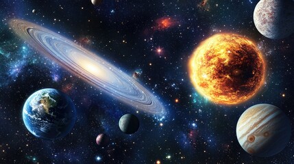 Wall Mural - galaxy space background cosmos univers ethereal nebula with vibrant colors and swirling patterns