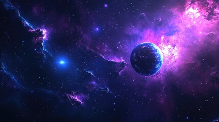 Wall Mural - nebula space galacy ethereal with vibrant colors and swirling patterns universe