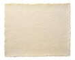 © kanoktuch - Textured cream handmade paper with a soft fiber finish and natural edges, ideal for artistic or craft projects with a vintage feel. Isolated on transparent background, png.