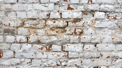 Poster - Wide old white brick wall texture for home or office design background