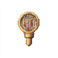 Poster - Pixel art map marker icon on a white background,