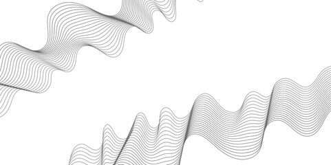 Wall Mural - Abstract wave blend lines on transparent background. Design for banner, wallpaper, background and many more. Undulate Grey Wave Swirl, frequency sound wave, twisted curve lines with blend effect.	
