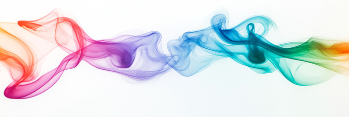 colorful bright smoke on a white background