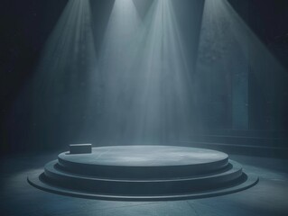 Wall Mural - A stage with a spotlight on it. The stage is empty and the light is shining on it