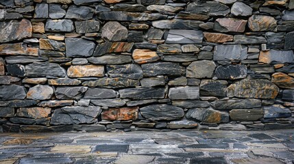 Canvas Print - Empty stone wall for interior design background in home, office, hotel