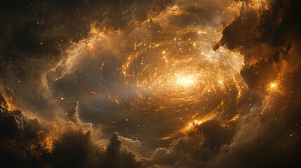 Wall Mural - shimmering glow of celestial bodies in space