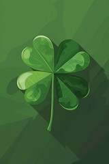 Canvas Print - A green leaf with a heart in the middle. The leaf is a symbol of luck and good fortune