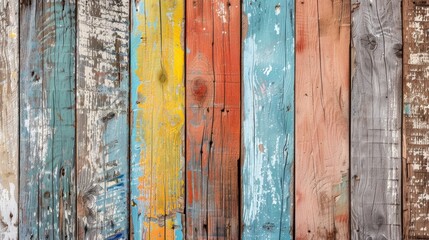 Sticker - Weathered wooden boards painted as background